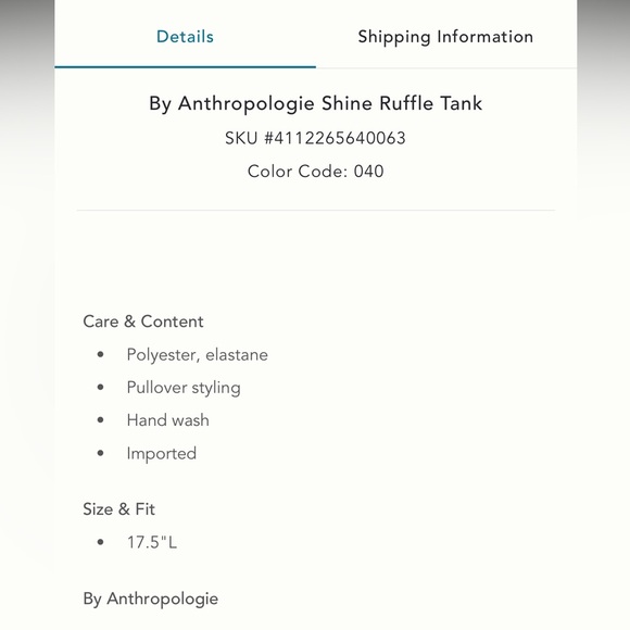 Shine Ruffle Tank by Anthropologie in Brand New Condition, Size Small - Picture 6 of 6